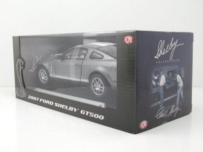 Ford Shelby GT500 2007 grau metallic weiß Modellauto 1:18 Acme