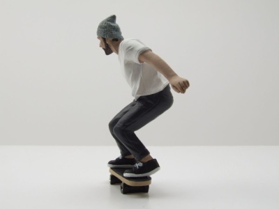Figur Skateboarder #2 Mann graue Mütze für 1:18...