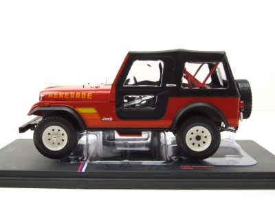 Jeep Renegade 1983 rot Modellauto 1:24 mit Vitrine ixo models