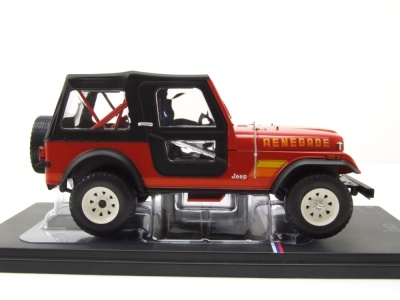 Jeep Renegade 1983 rot Modellauto 1:24 mit Vitrine ixo models