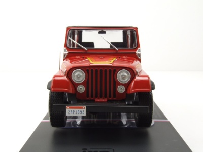Jeep Renegade 1983 rot Modellauto 1:24 mit Vitrine ixo models