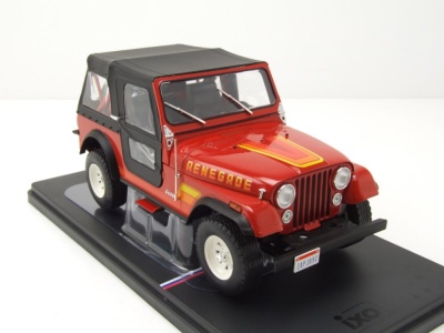 Jeep Renegade 1983 rot Modellauto 1:24 mit Vitrine ixo models