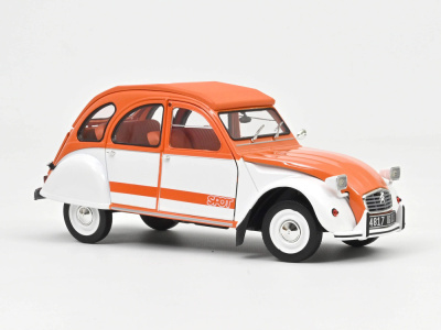 Citroen 2CV Spot Ente 1976 weiß rot Modellauto 1:18...
