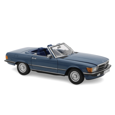 Mercedes 500 SL Cabrio R107 1982 blau Modellauto 1:18 Norev