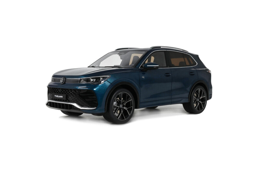 VW Tiguan E TSI R-Line 2024 dunkelblau metallic Modellauto 1:18 Ottomobile