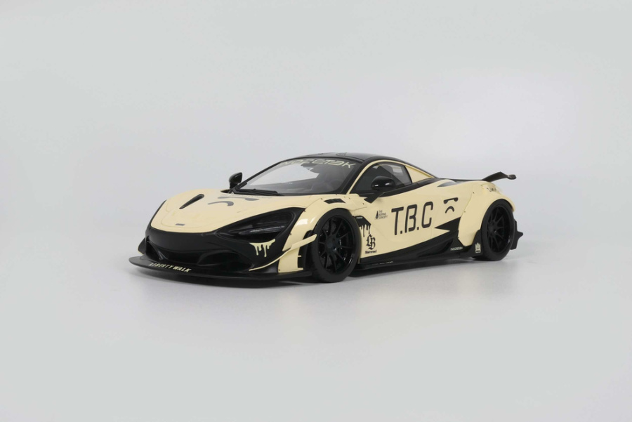 LB-Works Liberty Walk McLaren 720S 2024 beige schwarz Modellauto 1:18 GT Spirit