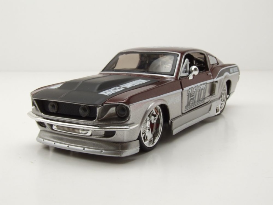 Ford Mustang GT 1967 silber kupfer Harley Davidson Modellauto 1:24 Maisto