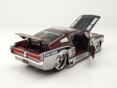 Ford Mustang GT 1967 silber kupfer Harley Davidson Modellauto 1:24 Maisto