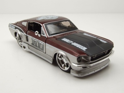 Ford Mustang GT 1967 silber kupfer Harley Davidson Modellauto 1:24 Maisto