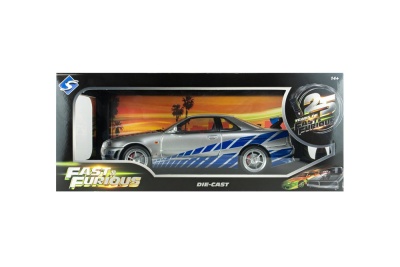 Nissan Skyline GT-R BNR34 1999 silber blau Fast & Furious Brian Modellauto 1:18 Solido