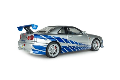 Nissan Skyline GT-R BNR34 1999 silber blau Fast & Furious Brian Modellauto 1:18 Solido