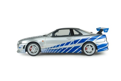 Nissan Skyline GT-R BNR34 1999 silber blau Fast & Furious Brian Modellauto 1:18 Solido