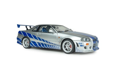 Nissan Skyline GT-R BNR34 1999 silber blau Fast & Furious Brian Modellauto 1:18 Solido