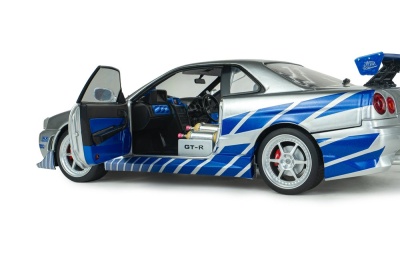Nissan Skyline GT-R BNR34 1999 silber blau Fast & Furious Brian Modellauto 1:18 Solido