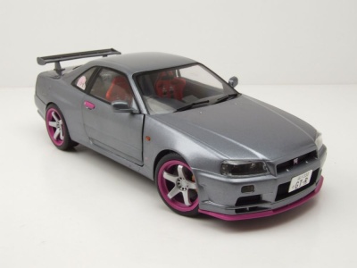 Nissan Skyline GT-R 1999 grau Modellauto 1:18 Solido