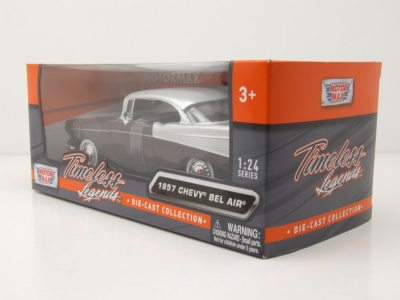 Chevrolet Bel Air 1957 bordeaux silber Modellauto 1:24 Motormax