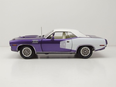 Plymouth 383 Cuda 1971 lila weißes Dach Modellauto 1:18 Acme