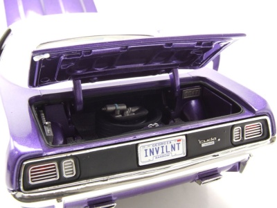 Plymouth 383 Cuda 1971 lila weißes Dach Modellauto 1:18 Acme