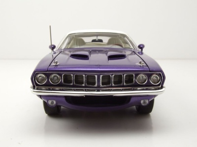 Plymouth 383 Cuda 1971 lila weißes Dach Modellauto 1:18 Acme