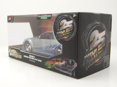 Nissan Skyline GT-R R34 2002 silber Brian Fast & Furious Anniversary Modellauto 1:24 Jada Toys