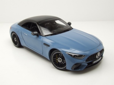 Mercedes SL 63 AMG 4Matic+ R232 2021 hellblau Modellauto 1:18 iScale