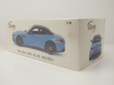 Mercedes SL 63 AMG 4Matic+ R232 2021 hellblau Modellauto 1:18 iScale