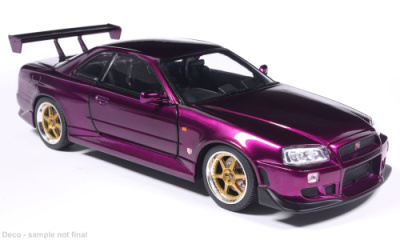 Nissan Skyline GT-R R34 2002 lila metallic Modellauto...