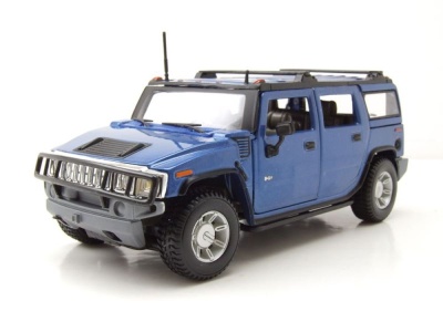 Hummer H2 SUV 2003 blau metallic Modellauto 1:24 Maisto