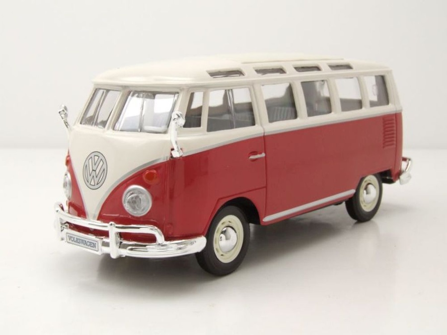 VW Bus T1 Samba 1962 rot weiß Modellauto 1:25 1:24 Maisto