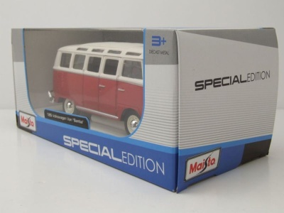 VW Bus T1 Samba 1962 rot weiß Modellauto 1:25 1:24 Maisto