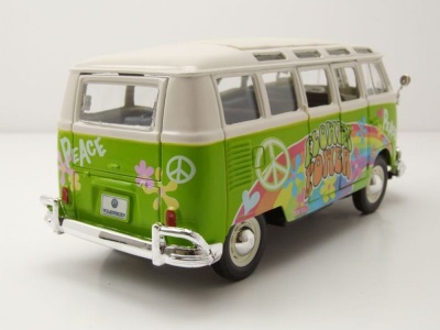 VW T1 Samba Bus Hippie Line grün Modellauto 1:25...