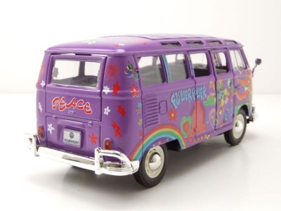 VW T1 Samba Bus Hippie Line lila Modellauto 1:25 1:24 Maisto