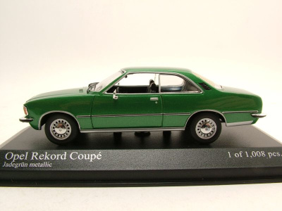 Opel Rekord D Coupe 1975 grün metallic Modellauto 1:43 Minichamps