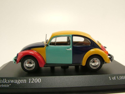 VW 1200 (1600i) Käfer "Harlekin" 1996 bunt Modellauto 1:43 Minichamps