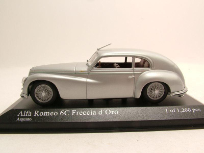 Alfa Romeo 6C Freccia d´Oro 1947 silber Modellauto 1:43 Minichamps