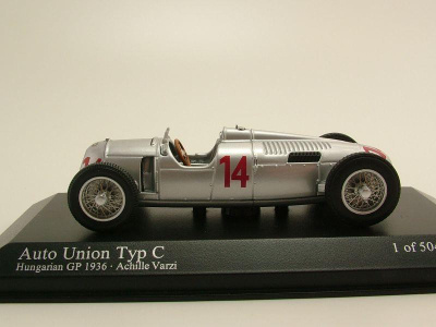 Auto Union Typ C #14 Ungarn GP 1936 - Achille Varzi, Modellauto 1:43 / Minichamps
