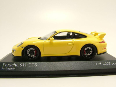 Porsche 911 (991) GT3 2013 gelb Modellauto 1:43 Minichamps