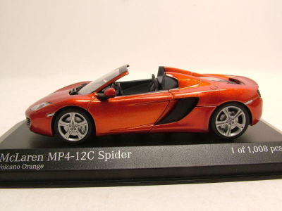 McLaren MP4 12C Spider 2012 orange metallic Modellauto 1:43 Minichamps