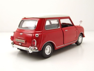 Mini Cooper rot mit weißem Dach Modellauto 1:18 Motormax