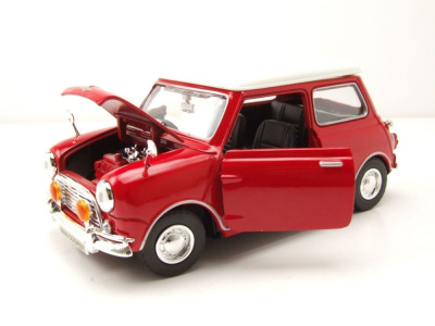 Mini Cooper rot mit weißem Dach Modellauto 1:18 Motormax