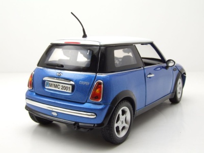 BMW Mini Cooper 2004 blau metallic weiß Modellauto...