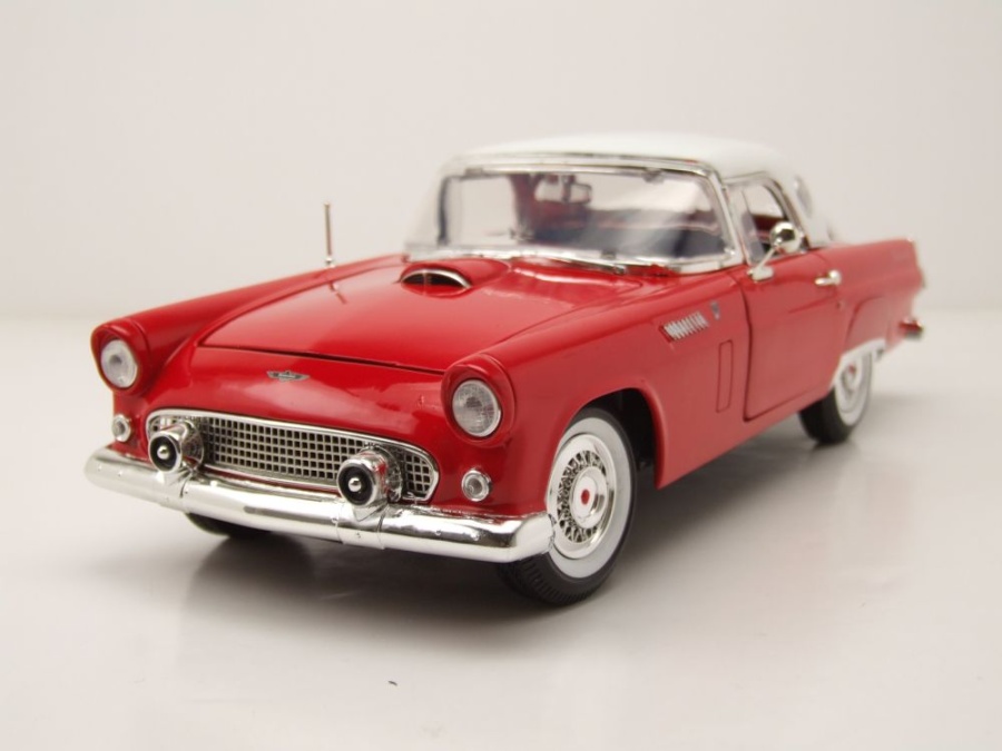 Ford Thunderbird Hardtop 1956 rot weiß Modellauto 1:18 Motormax