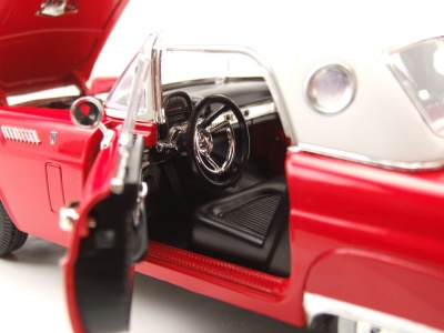 Ford Thunderbird Hardtop 1956 rot weiß Modellauto 1:18 Motormax