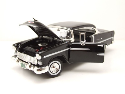 Chevrolet Bel Air Hardtop 1955 schwarz Modellauto 1:18 Motormax