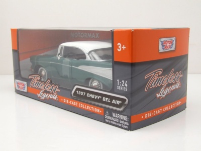 Chevrolet Bel Air 1957 grün metallic weiß Modellauto 1:24 Motormax