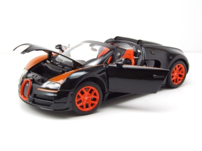 Bugatti Veyron 16.4 Grand Sport Vitesse schwarz orange Modellauto 1:18 Rastar