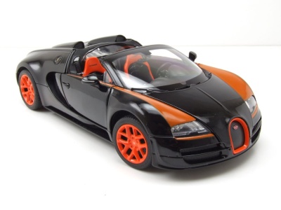 Bugatti Veyron 16.4 Grand Sport Vitesse schwarz orange Modellauto 1:18 Rastar