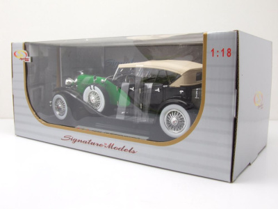 Duesenberg Softtop 1934 schwarz grün Modellauto 1:18 Signature Models