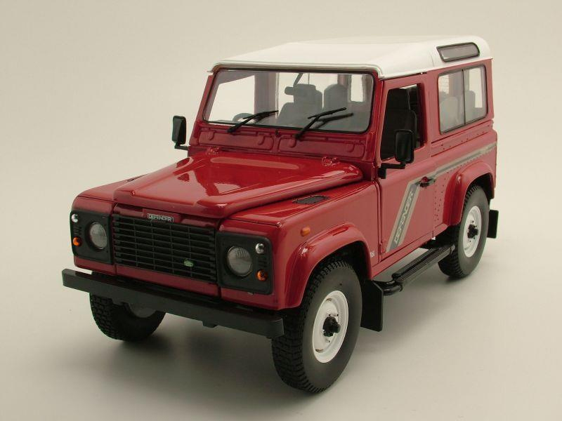 Land Rover Defender 90 TDI rot/weiß Modellauto 1:18 Universal Hobbies