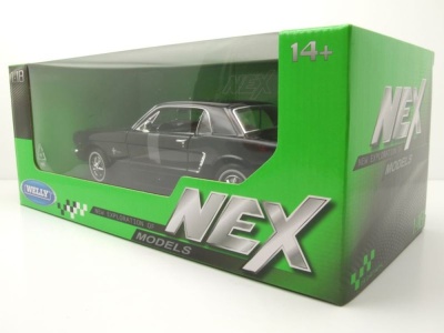 Ford Mustang Coupe 1964 ,5 schwarz Modellauto 1:18 Welly